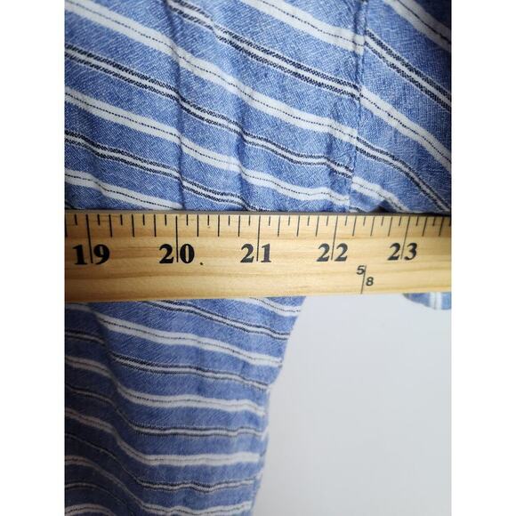 Z Supply Jayden Linen Blend Shirt Dress in Marina Blue Sz L beachy boho … - Picture 9 of 10